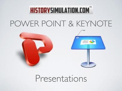 PowerPoint and Keynote icons for editable World History presentations and teacher curriculum resources.