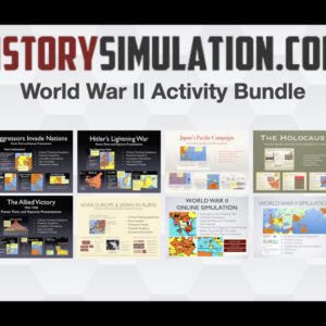 A series of pictures with the words " historysimulation. Com world war ii activity bundle ".