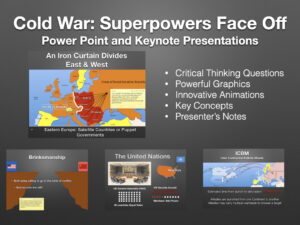 Slide preview for the 29.1 Cold War Superpowers Face Off history presentation.