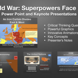 Slide preview for the 29.1 Cold War Superpowers Face Off history presentation.