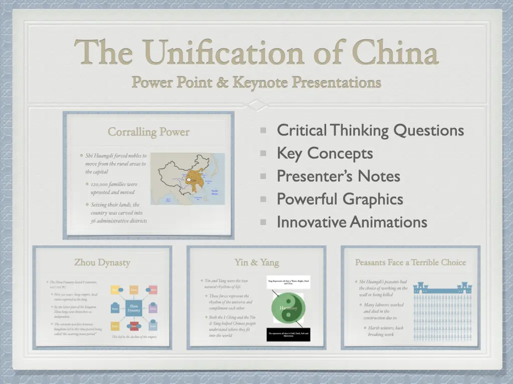 A presentation with key concepts and power point presentations.