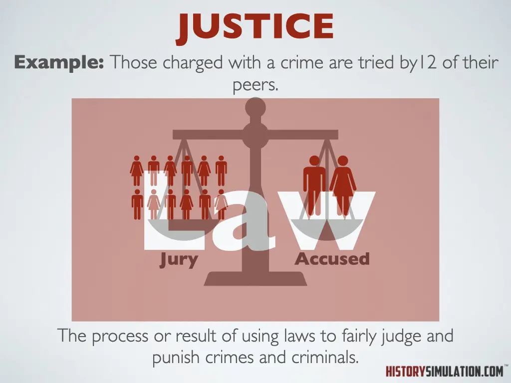 A picture of the word justice with an image of people on it.