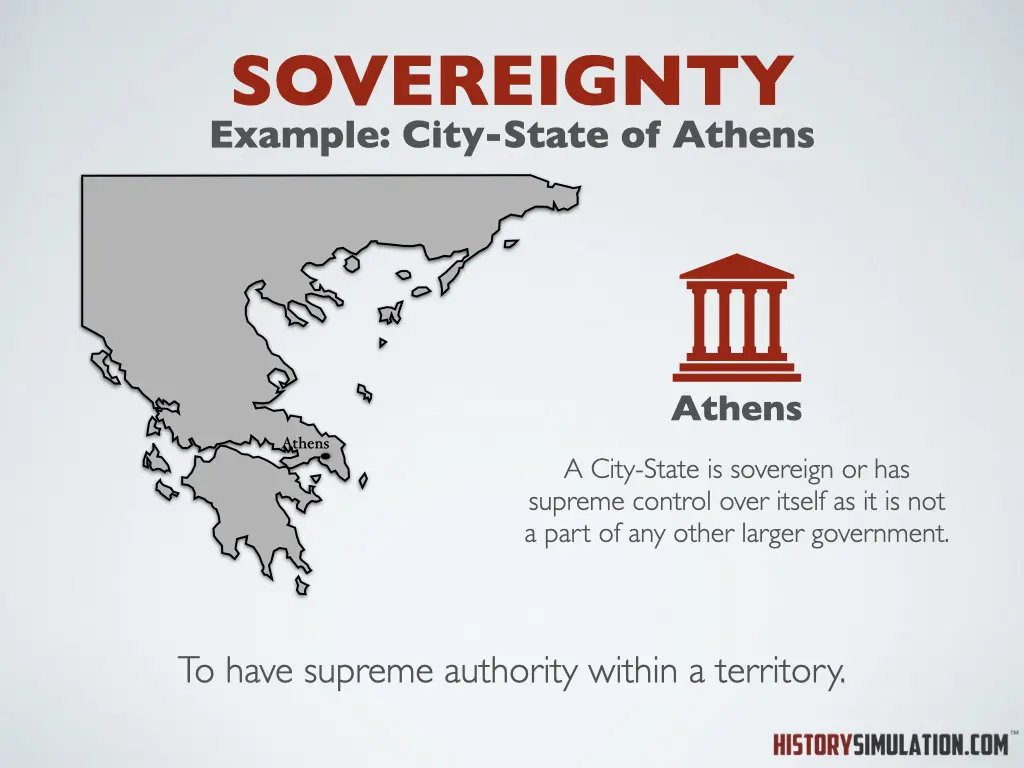 A map of the city state of athens with sovereignty.