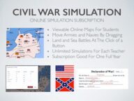 A civil war simulation is shown with instructions.