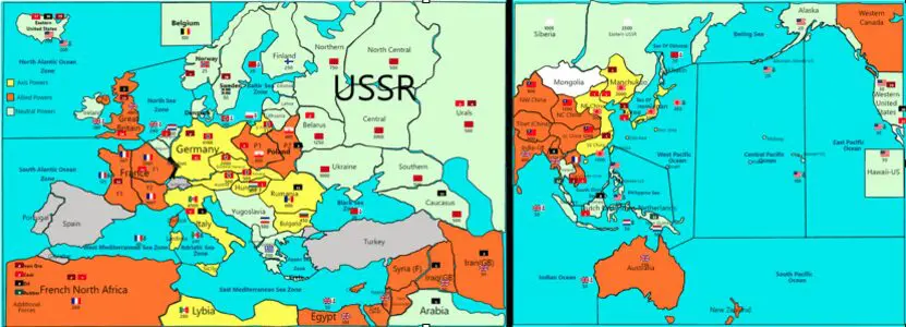 A map of the ussr and its territories.