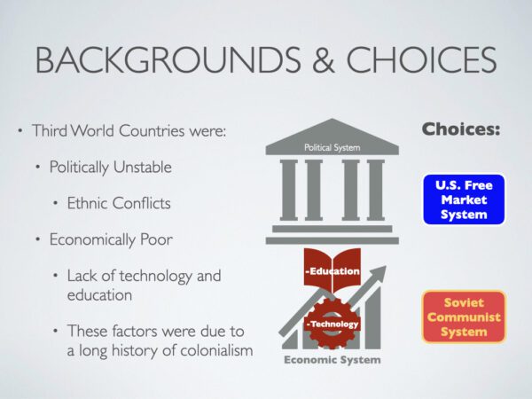 A slide with the words " backgrounds and choices ".