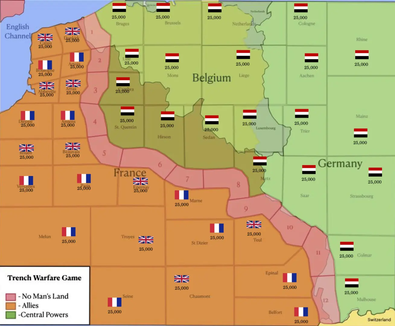 1916 Trench Warfare Map