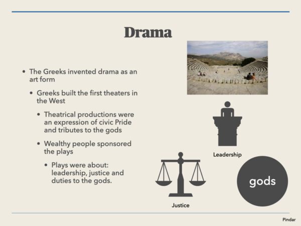 A picture of the greek drama and its meaning.