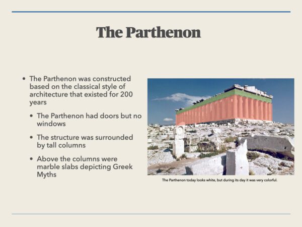 A picture of the parthenon in greece.