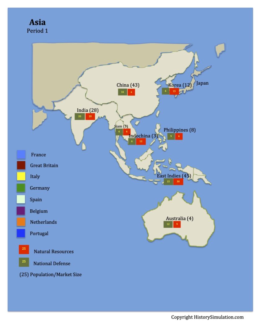 Asia Map Imperialism Simulation
