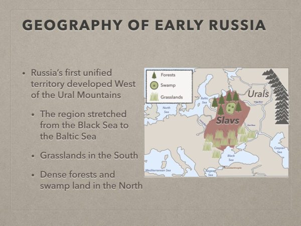 A map of the geography of early russia.