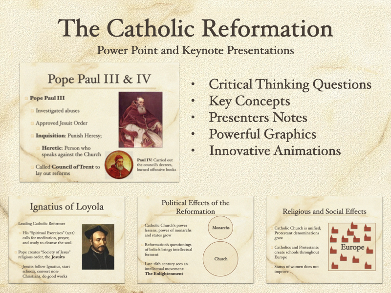 A poster of the catholic reformation