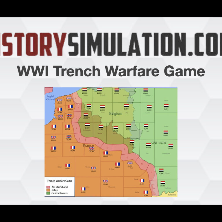 A map of the wwi trench warfare game.